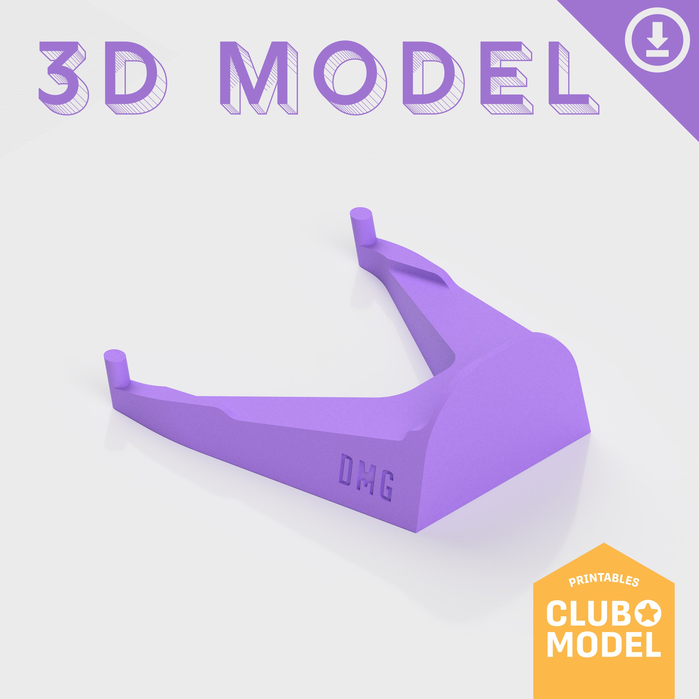 3D printable model of the INCOG minimalist display stand for the original Game Boy DMG, available via Printables Club